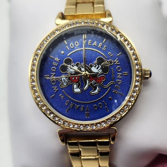 Disney Accutime 100 Years of Wonder Women\'s Gold Tone Watch NWT
